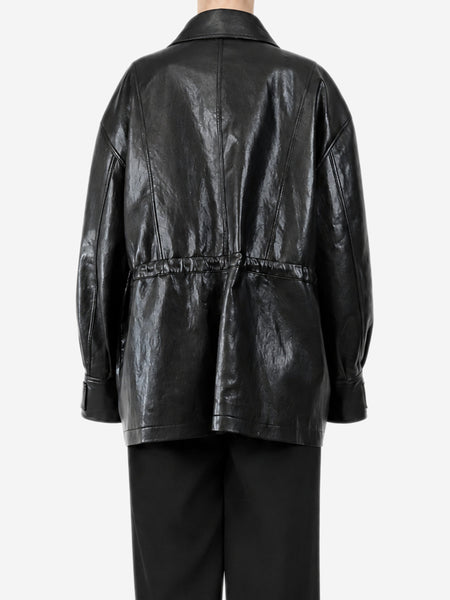 Black faux-leather jacket - size L alternate image