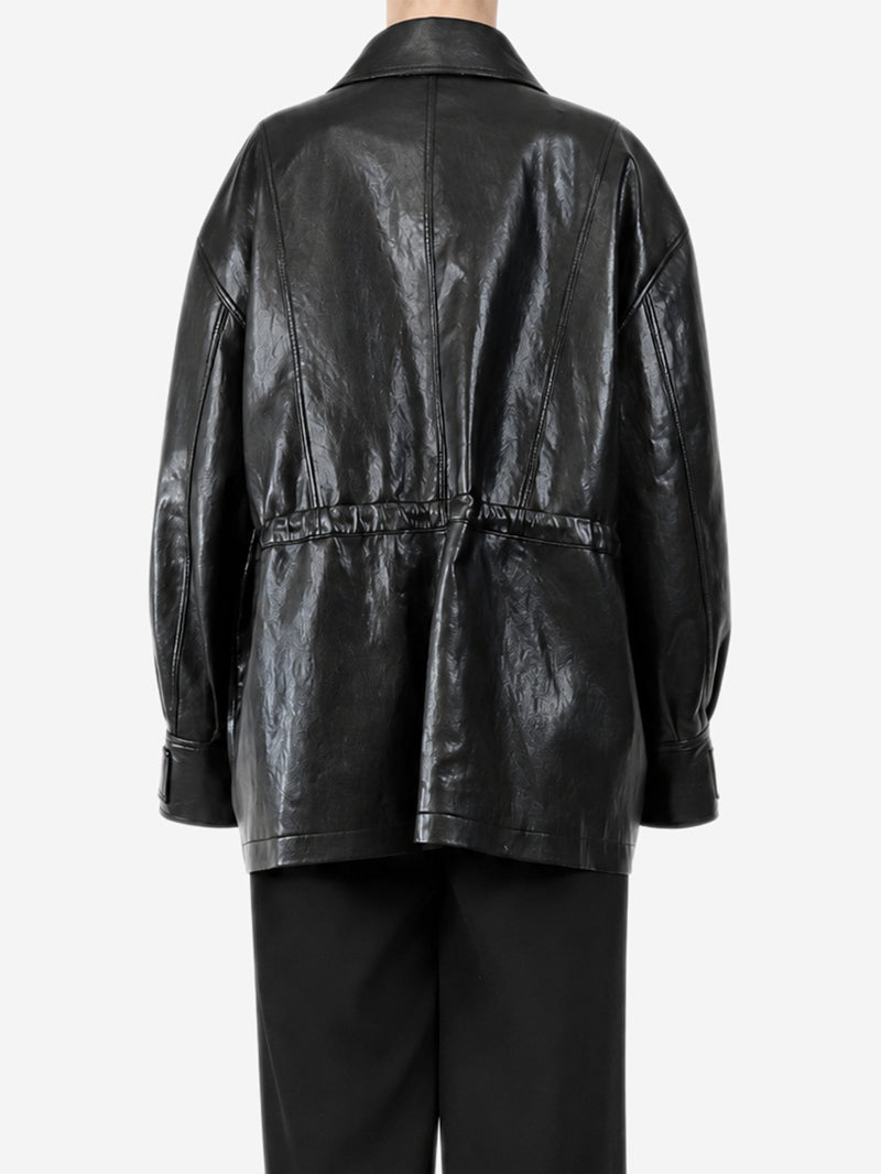 Black faux-leather jacket - size L Coats & Jackets The Frankie Shop 