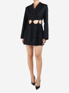 Anna Quan Black Audrey cutout mini dress - size UK 8