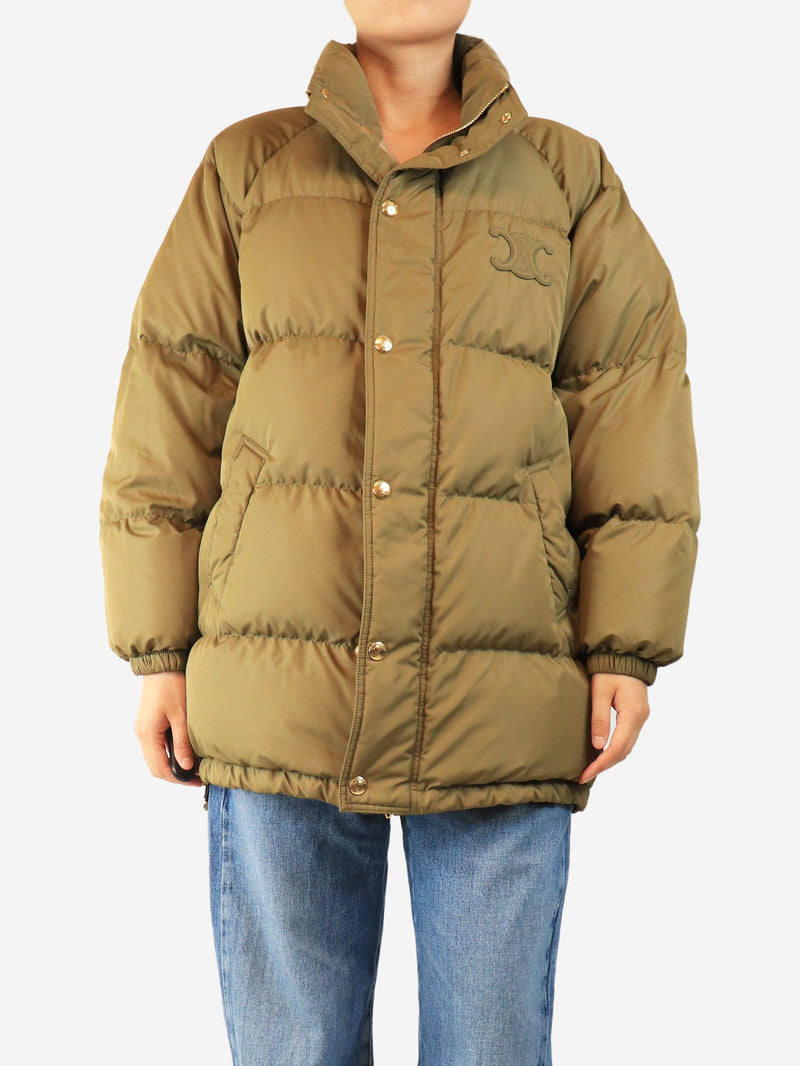 Green oversized puffer jacket - size UK 8 Coats & Jackets Celine 