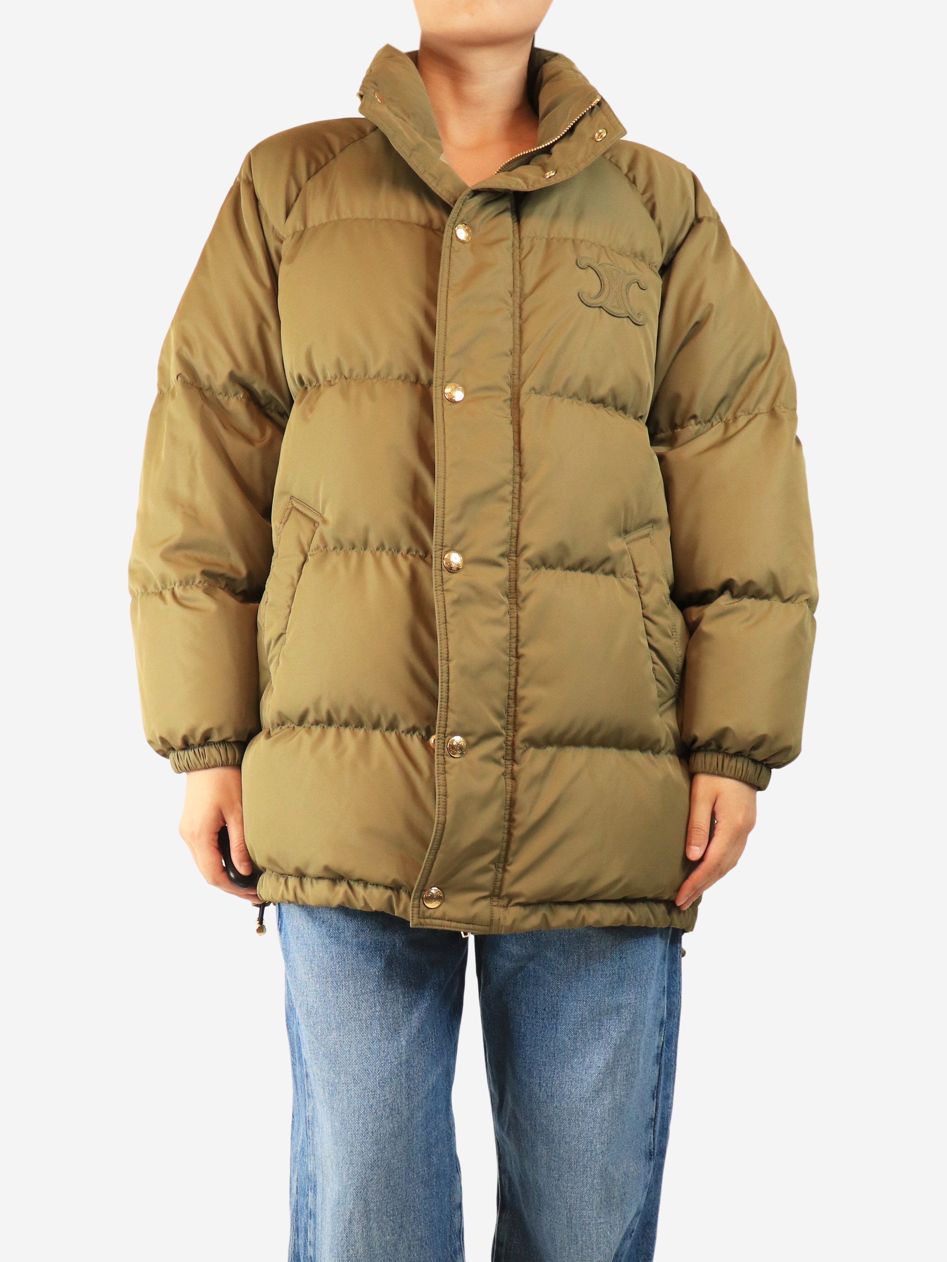 Green oversized puffer jacket - size UK 8 Coats & Jackets Celine 