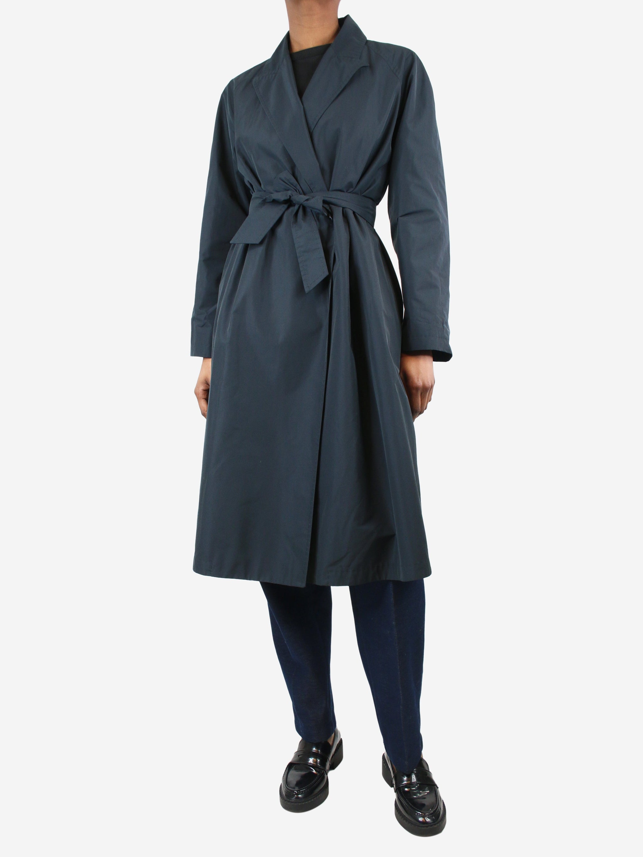 Max Mara pre-owned dark blue belted trench coat | Sign of the Times