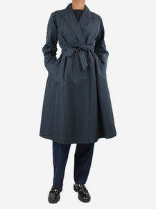 Max Mara Dark blue belted trench coat - size UK 6