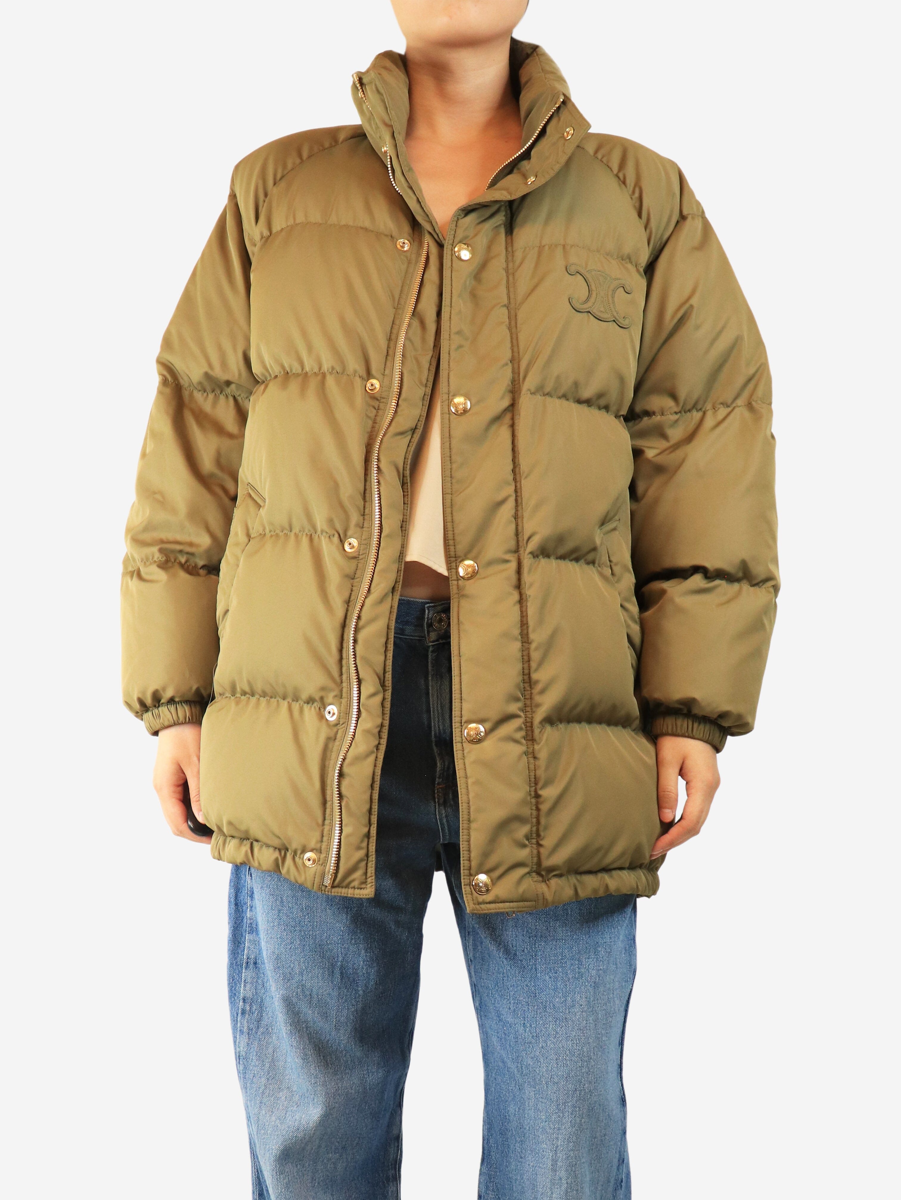 Green oversized puffer jacket - size UK 8 Coats & Jackets Celine 