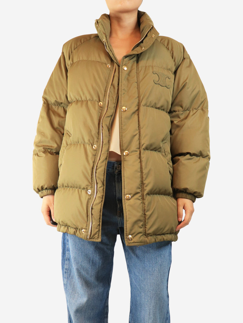 Green oversized puffer jacket - size UK 8 Coats & Jackets Celine 