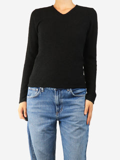 Black v-neck textured top - size S Knitwear Toteme 
