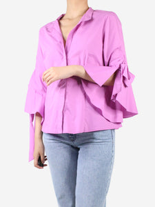 CH Carolina Herrera Pink/lilac long-sleeved shirt  - size UK 12