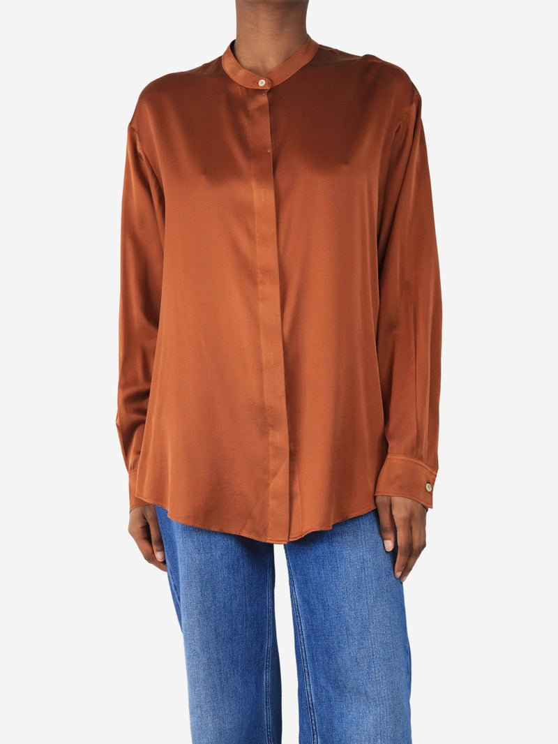Brown silk blouse - size UK 8 Tops Forte Forte 