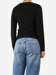Black v-neck textured top - size S Knitwear Toteme 