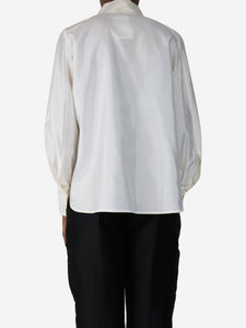 Alberto Biani Cream silk shirt - size UK 8
