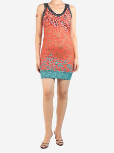 Missoni Red lurex knit mini dress - size UK 8