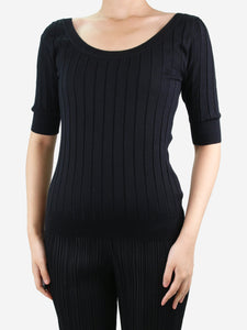 The Row Black scoop neck knit top - size M