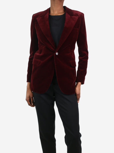Burgundy fitted velvet blazer - size UK 6 Coats & Jackets Saint Laurent 