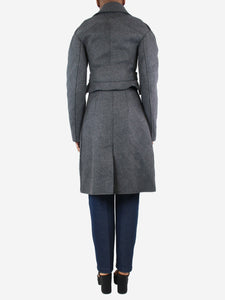 Alexander McQueen Grey wool biker coat - size UK 4