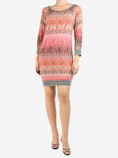 Pink zig-zag patterned mini dress - size UK 10 Dresses Missoni 