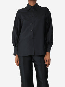 Alberto Biani Black silk shirt - size UK 8