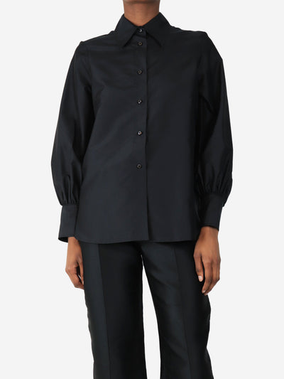 Black silk shirt - size UK 8 Tops Alberto Biani 