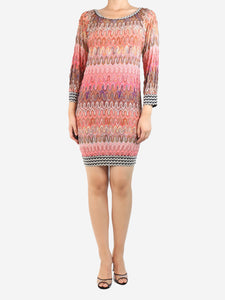 Missoni Pink zig-zag patterned mini dress - size UK 10