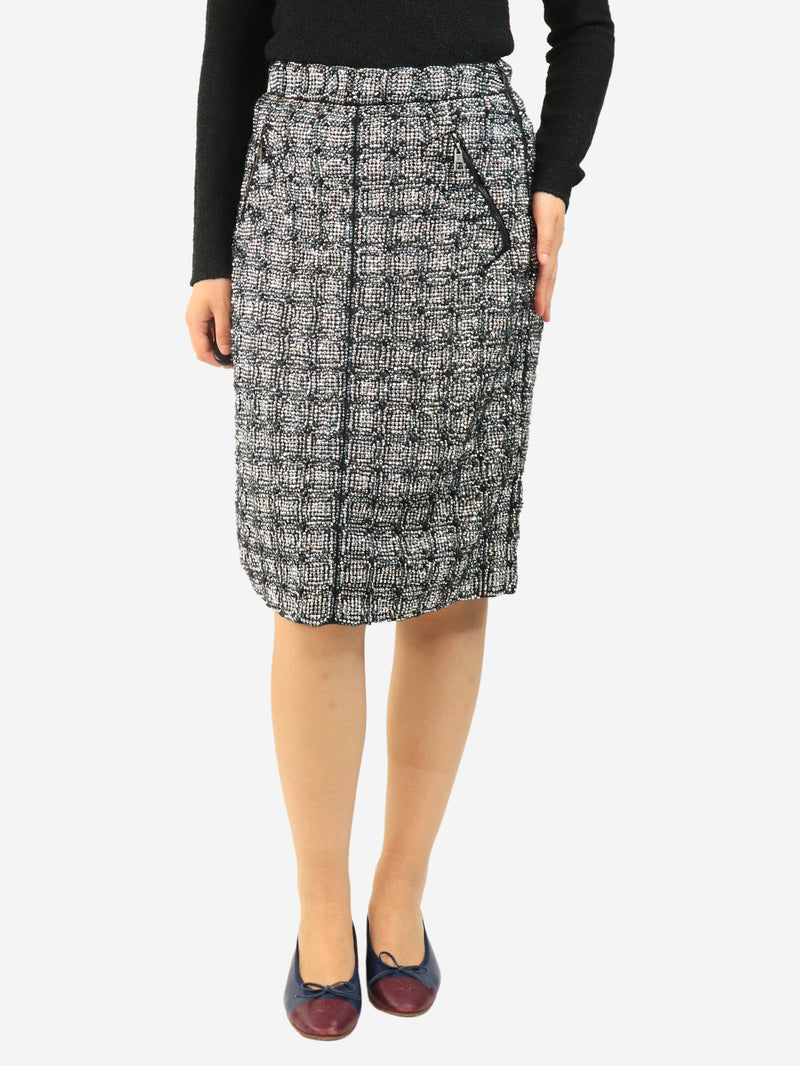 Silver embellished midi skirt - size UK 10