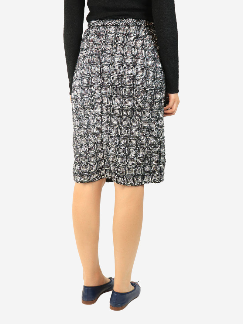 Silver embellished midi skirt - size UK 10