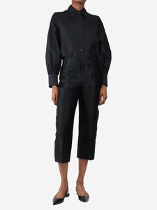 Alberto Biani Black silk shirt - size UK 8