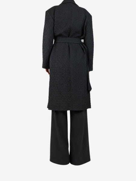 Black and navy jacquard coat - size M alternate image