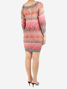 Missoni Pink zig-zag patterned mini dress - size UK 10