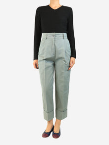Blue cotton turn-up trousers - size UK 8 Trousers Acne Studios 