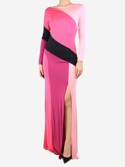 Pink colour-block maxi dress - size UK 10 Dresses Parabal Gurung 