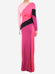 Parabal Gurung Pink colour-block maxi dress - size UK 10