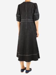 Black contrast stitched denim dress - size L Dresses Wiggy Kit 