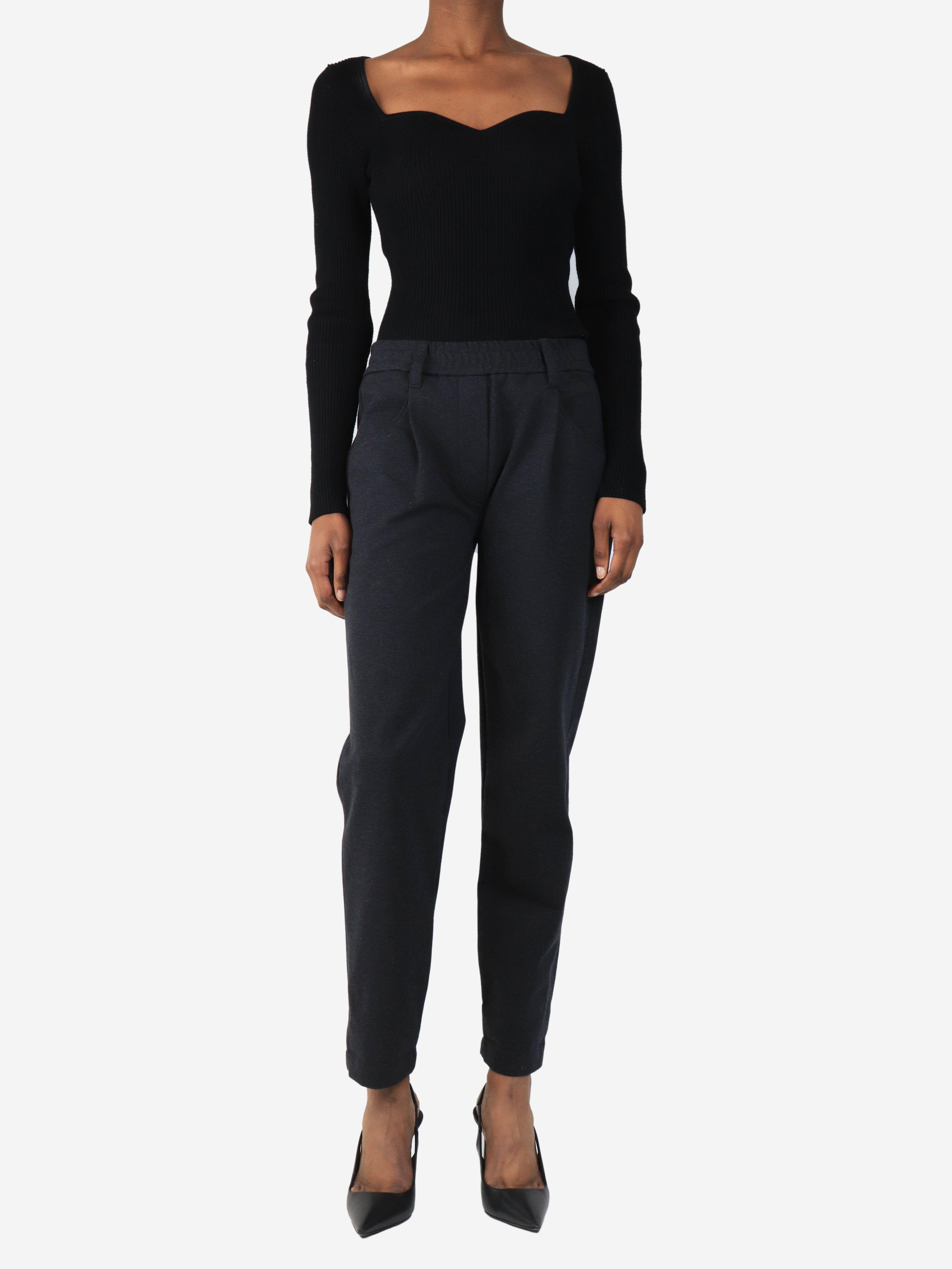 Charcoal tapered pants - size UK 8 Trousers Brunello Cucinelli 