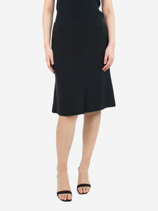 Chanel Chanel Black knee lenght silk skirt - size UK 14