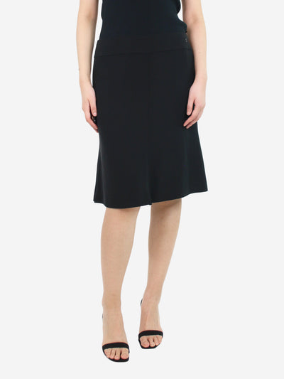 Chanel Black knee lenght silk skirt - size UK 14 Skirts Chanel