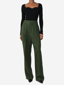 Haider Ackermann Green linen trousers - size UK 8