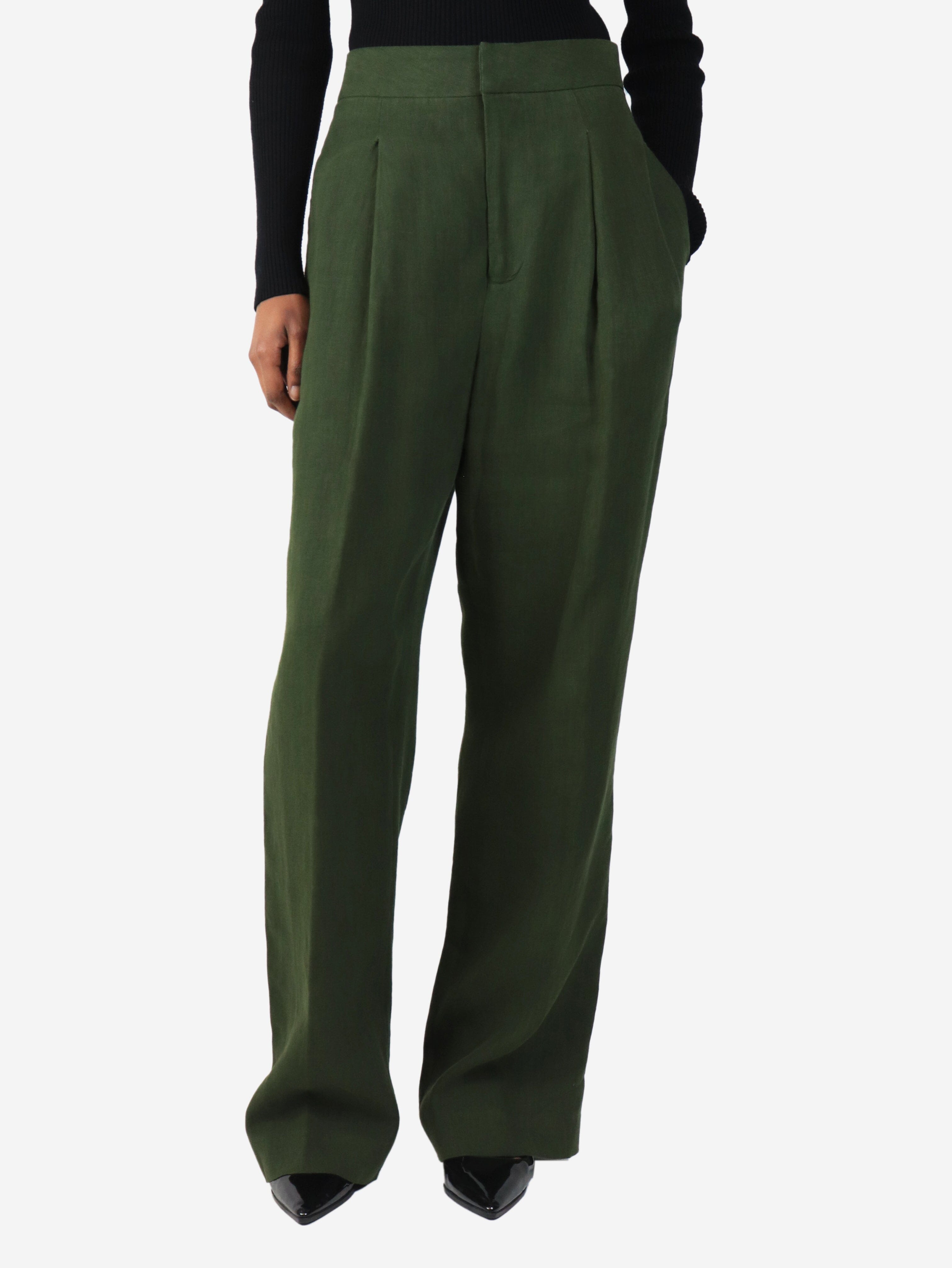 Green linen trousers - size UK 8 Trousers Haider Ackermann 