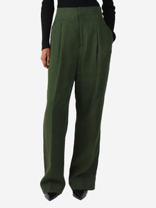 Haider Ackermann Green linen trousers - size UK 8
