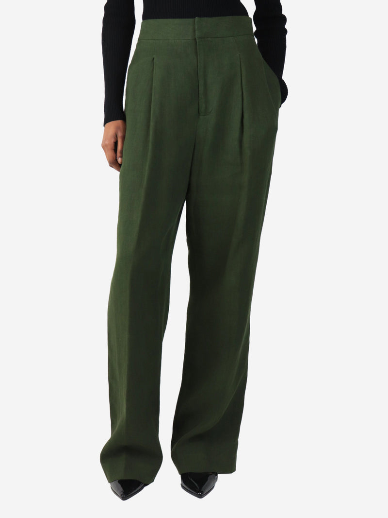 Green linen trousers - size UK 8 Trousers Haider Ackermann 
