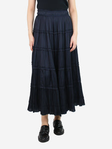 Ulla Johnson Blue midi tiered skirt - size UK 10