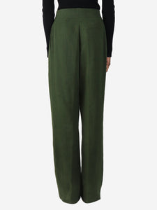 Haider Ackermann Green linen trousers - size UK 8