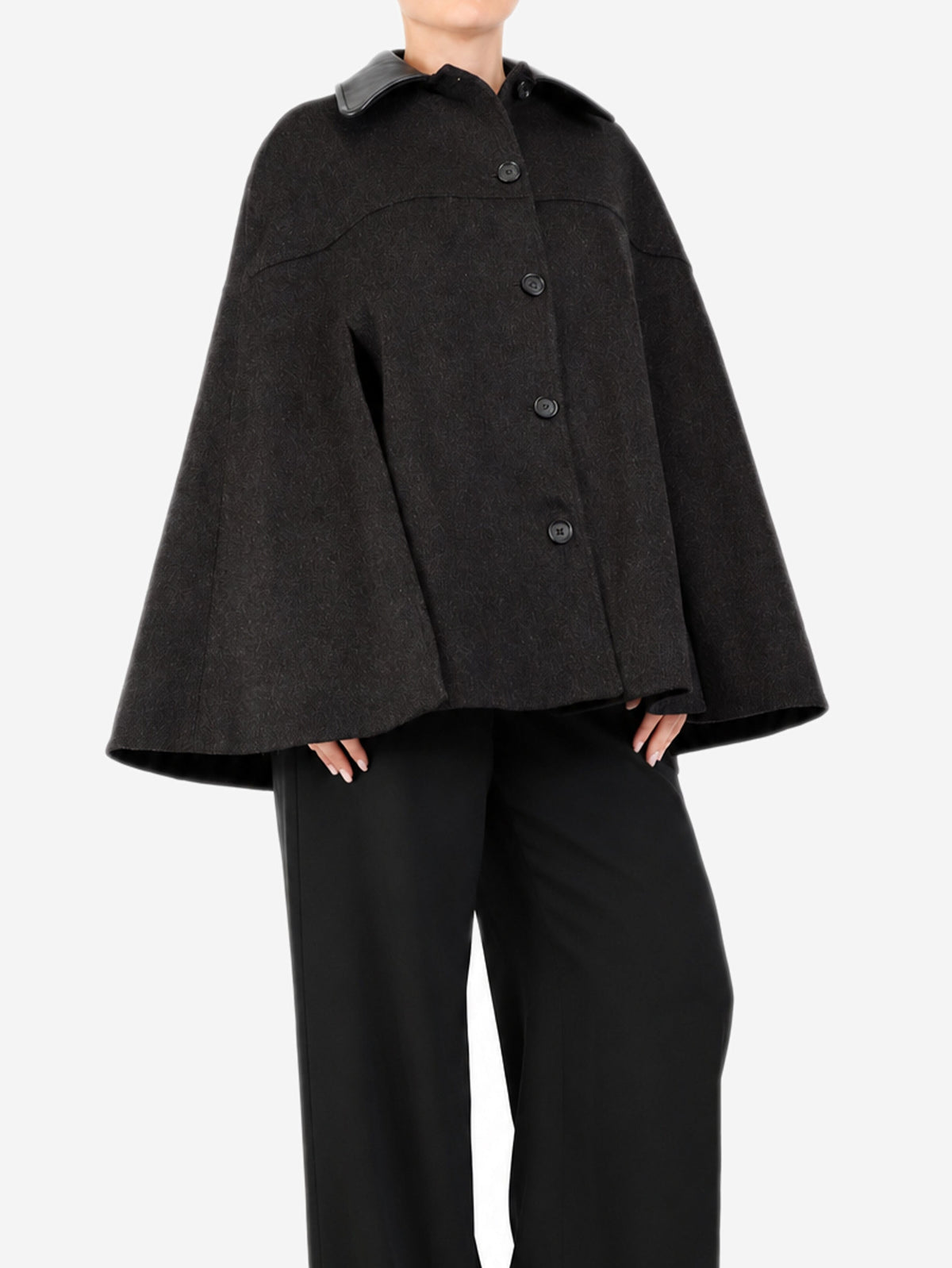 Dark brown wool cape - size M Coats & Jackets Troy 