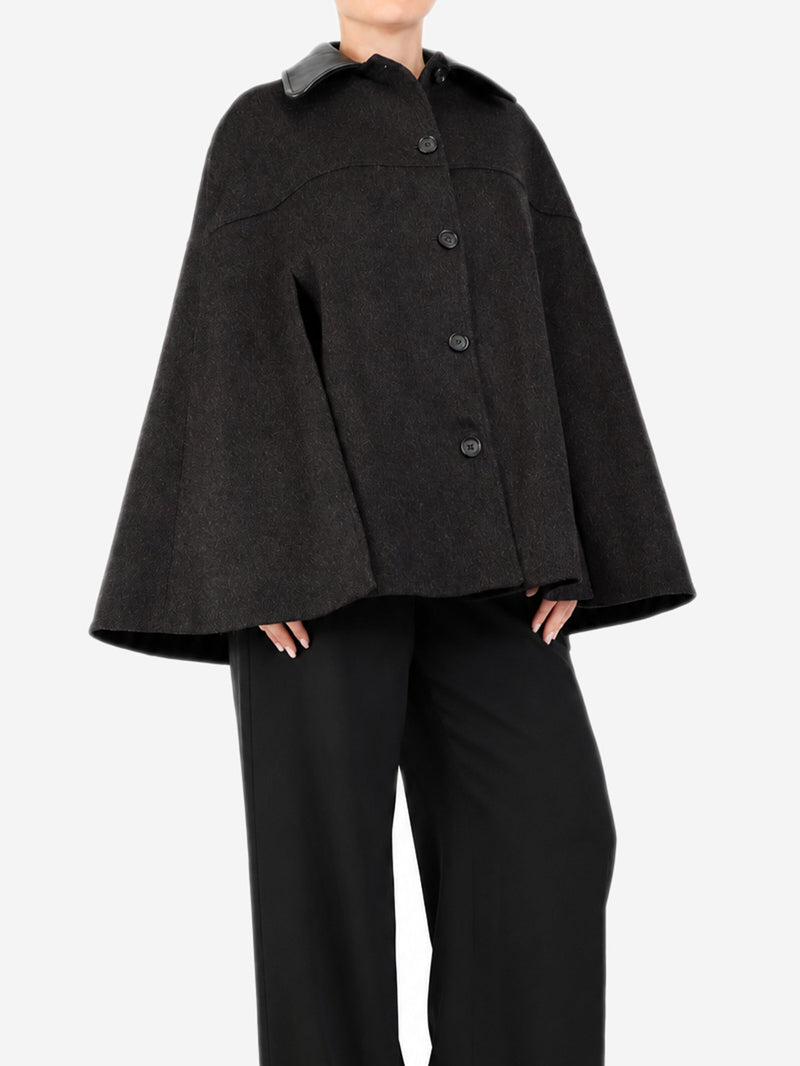 Dark brown wool cape - size M Coats & Jackets Troy 