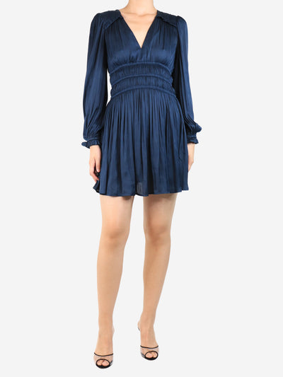 Blue satin mini dress - size UK 8 Dresses Maje 