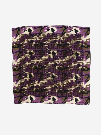 Purple silk camouflage purple scarf Scarves Fendi 