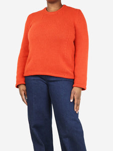 Bottega Veneta Orange cashmere knitted jumper - size UK 12