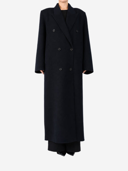 Navy double-breasted long coat - size UK 10 product image