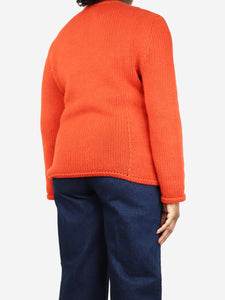 Bottega Veneta Orange cashmere knitted jumper - size UK 12