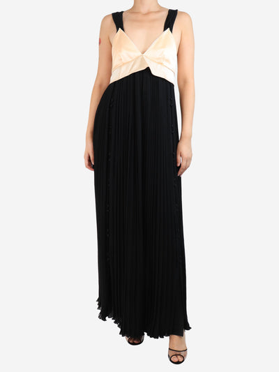 Black sleeveless silk maxi pleated dress - size UK 10 Dresses Chloe 