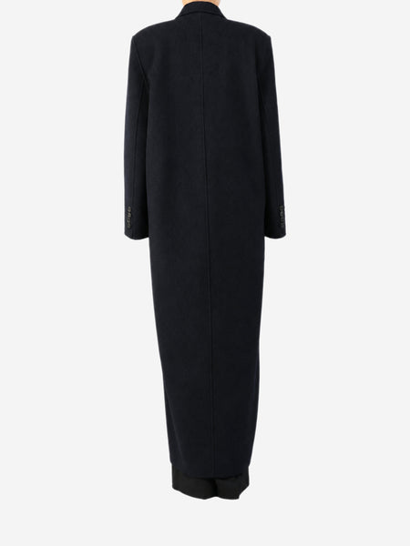 Navy double-breasted long coat - size UK 10 alternate image