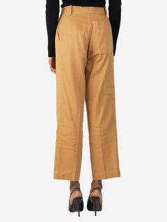 Brown linen-blend trousers - size UK 6 Trousers The Row 
